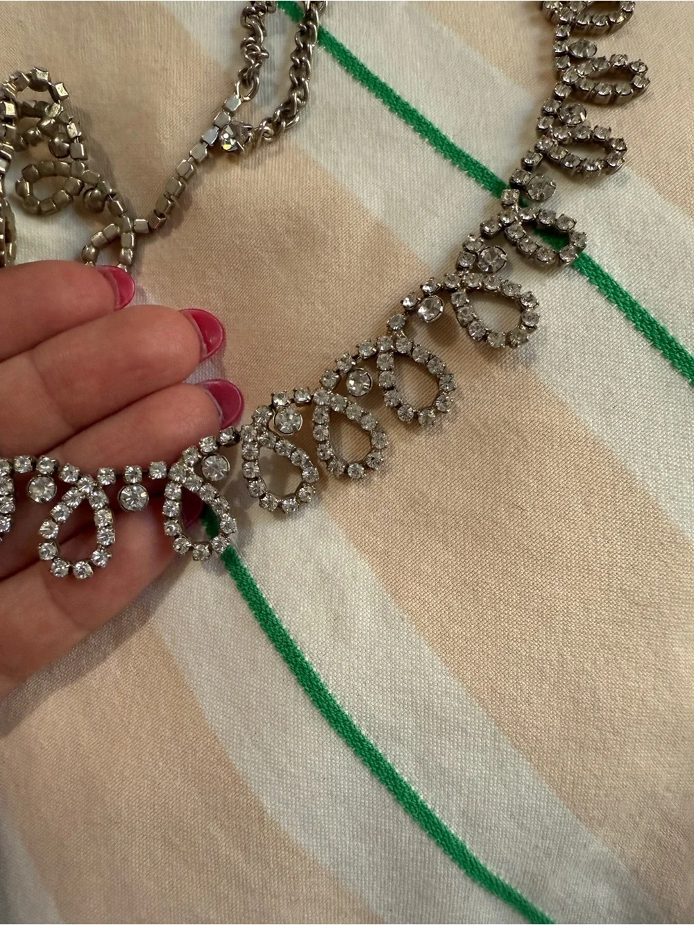 1950s Vintage Rhinestone Hollywood Glamour Elegant Necklace